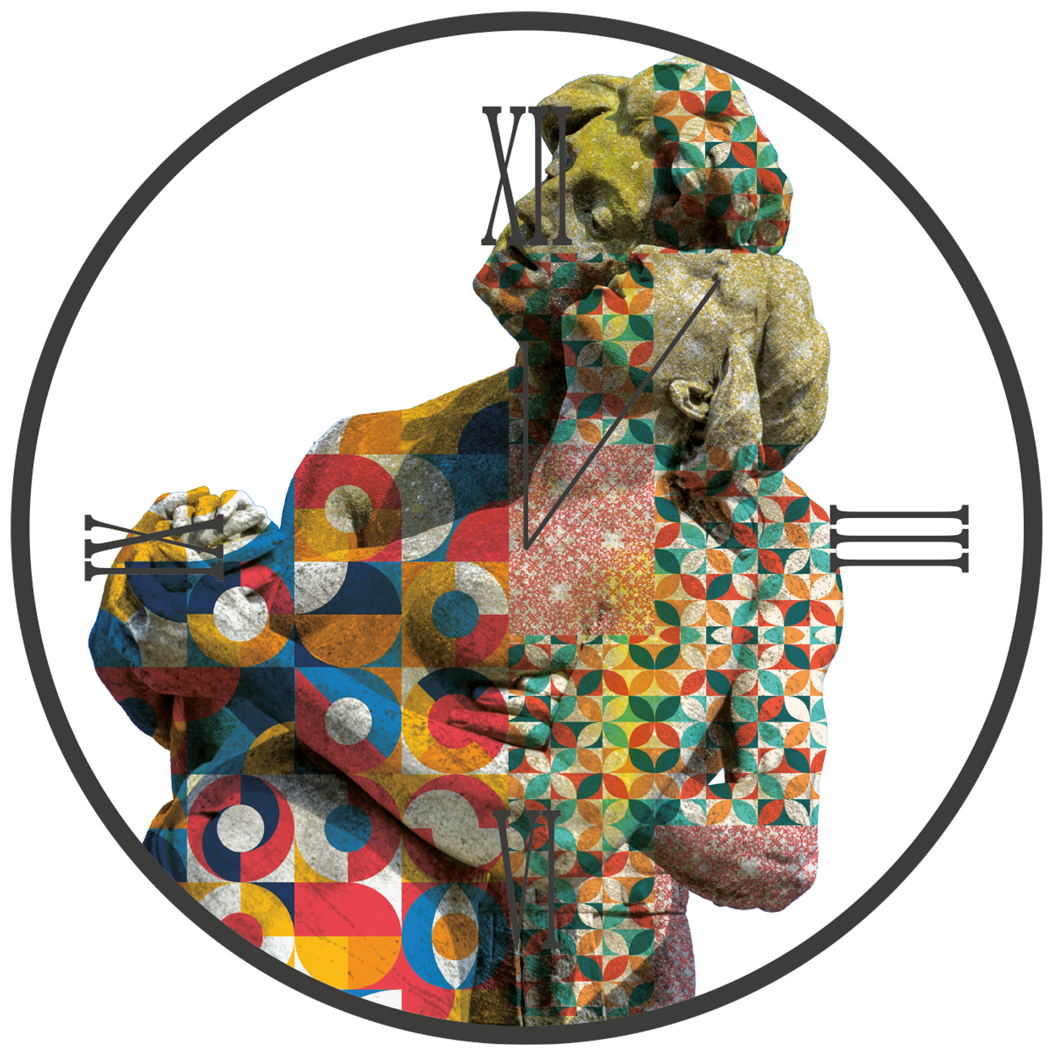 Orologio tondo in vetro COUPLE IN LOVE
