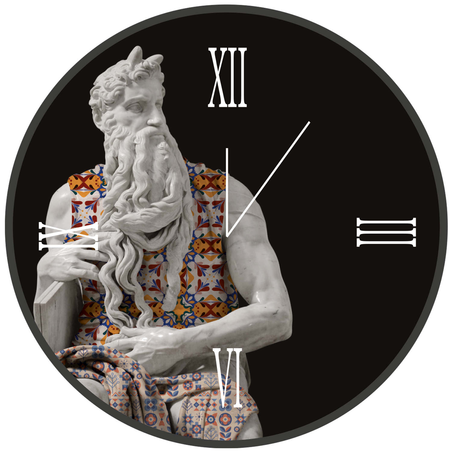 MOSE' round glass clock