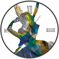 Horloge ronde en verre AMOUR ET PSYCHE