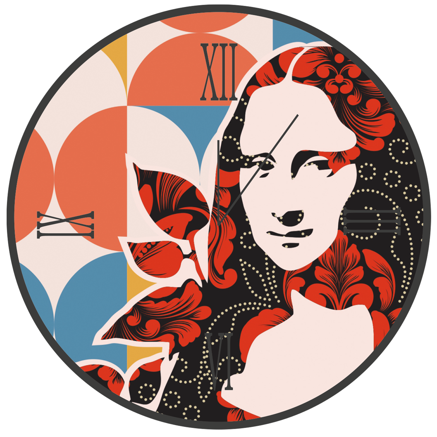 GIOCONDA round glass clock