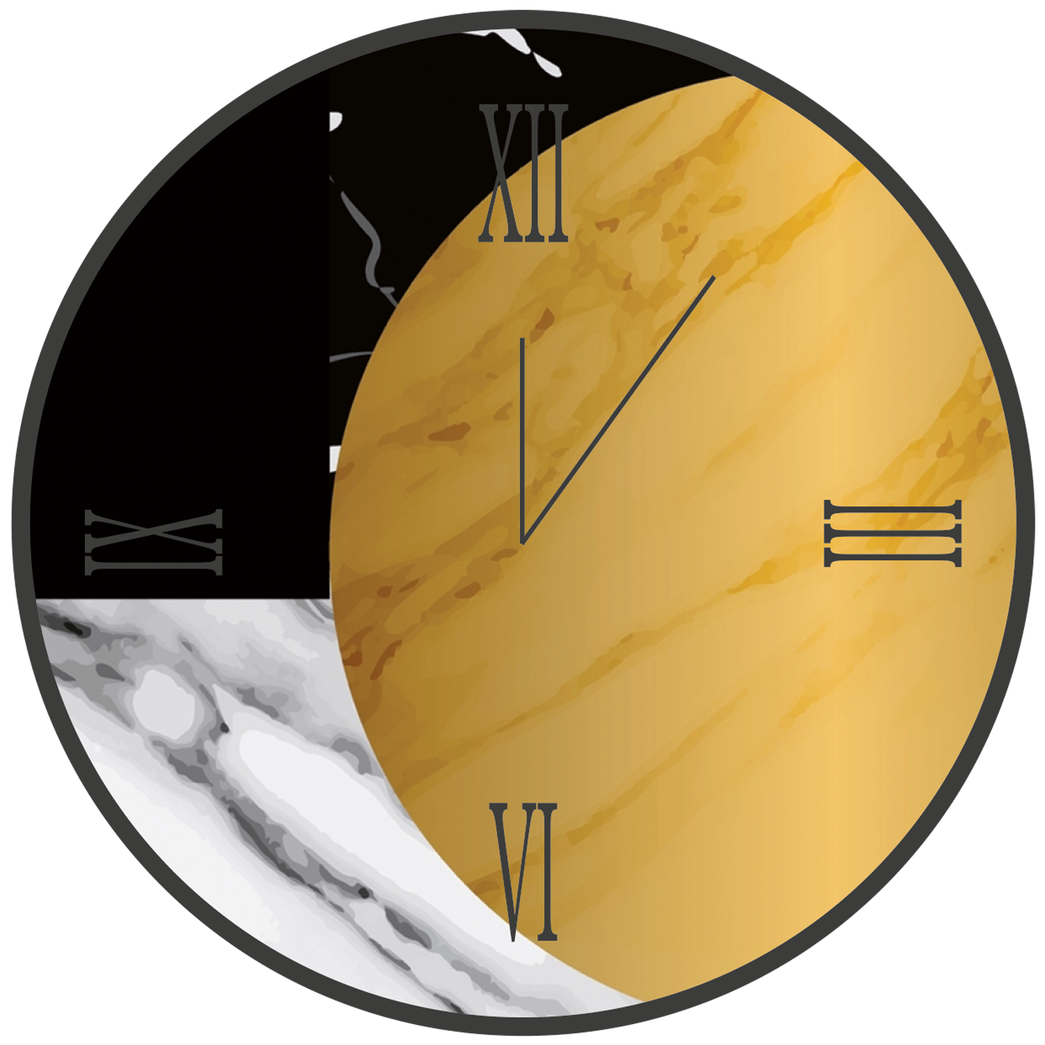 Orologio tondo in vetro CUBIC