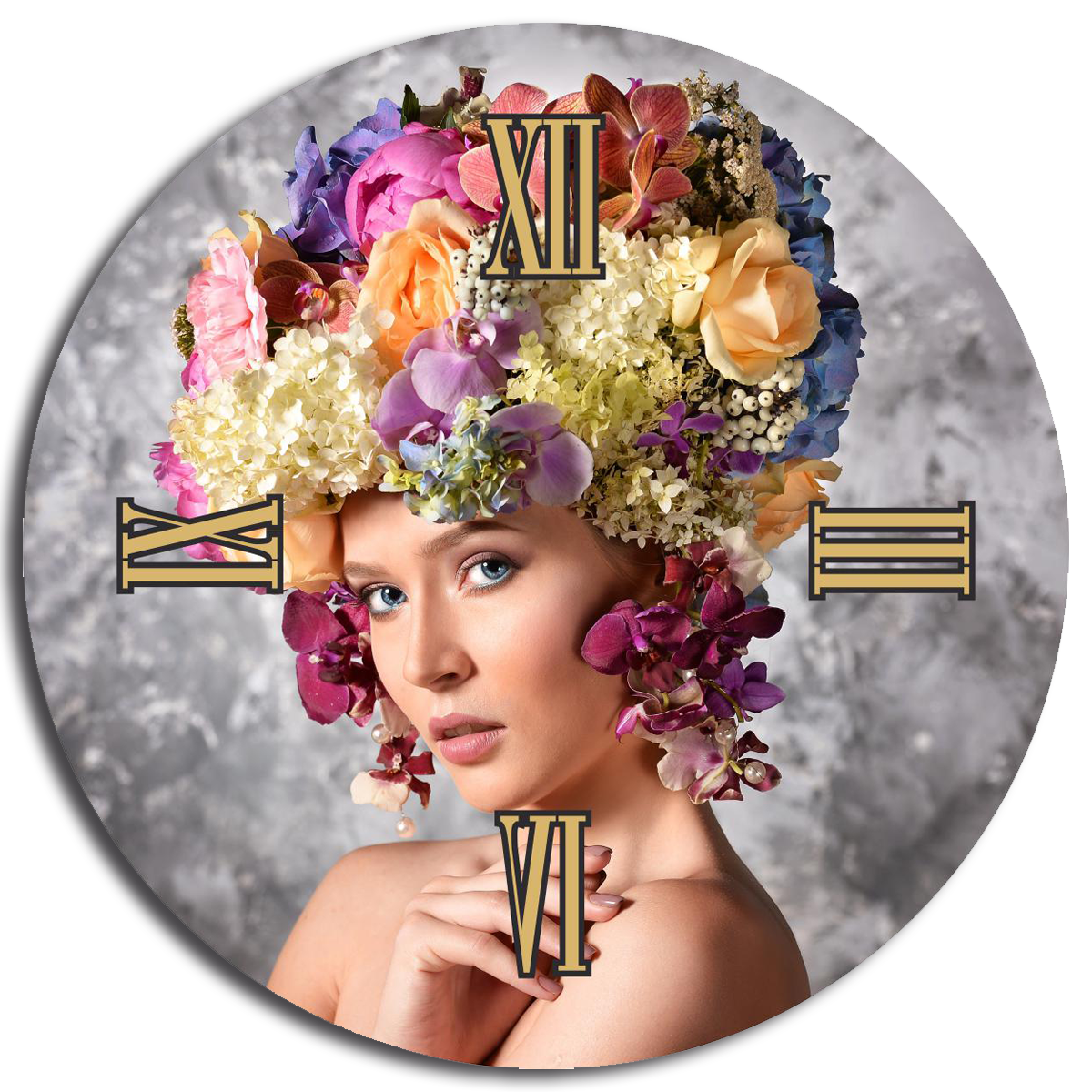 DEMETRA round glass clock