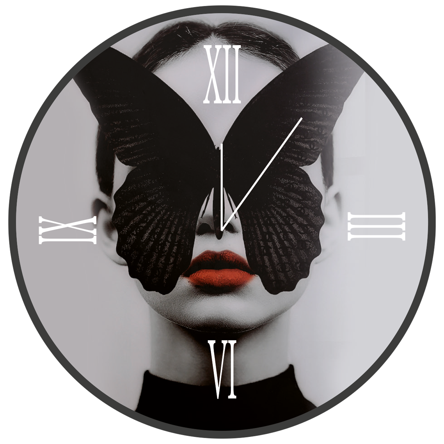 Orologio tondo in vetro BUTTERFLY