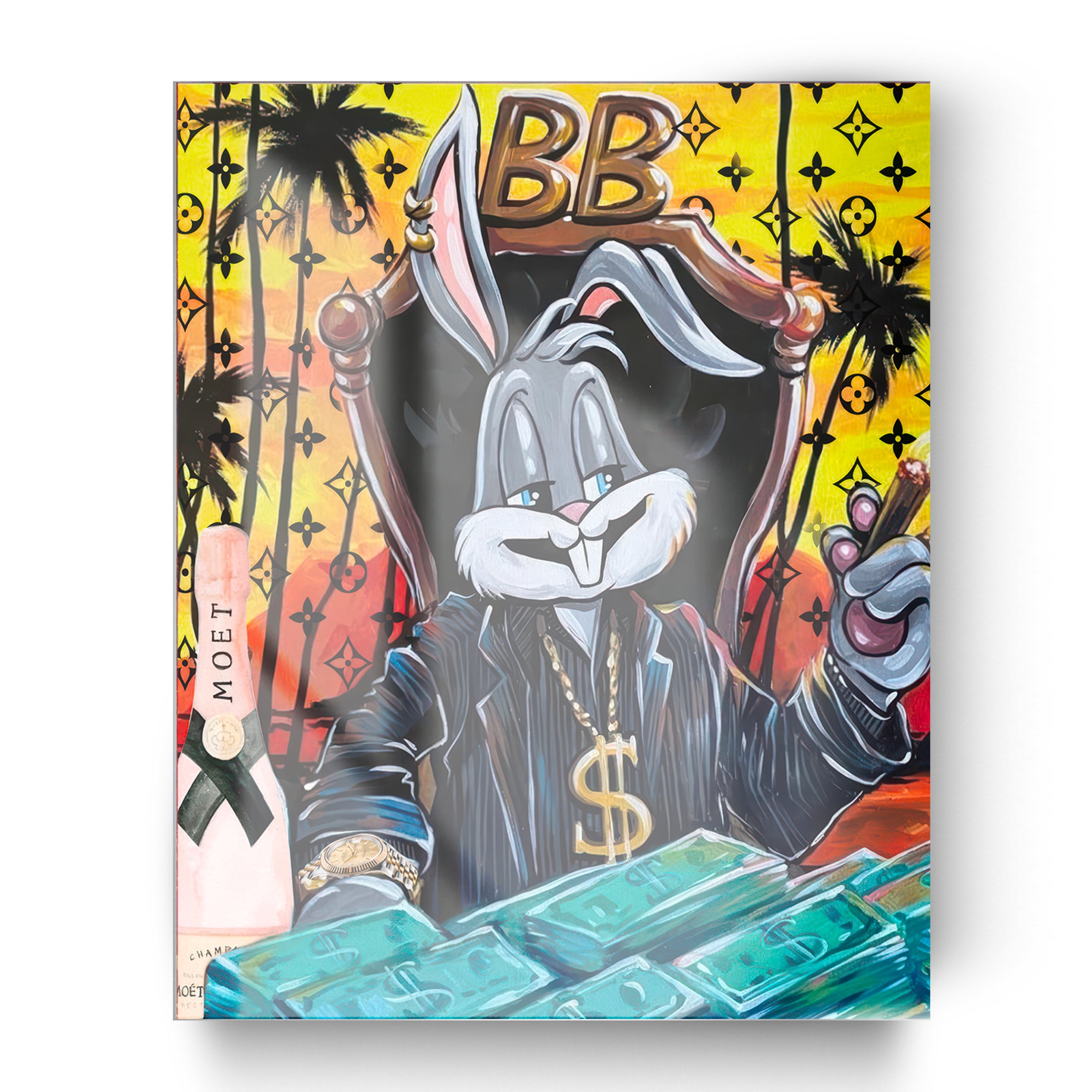 Quadro in vetro BUNNY SCARFACE