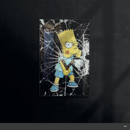 BART SIMPSON glass picture