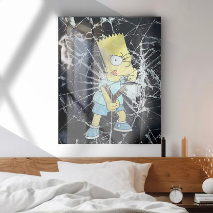 BART SIMPSON glass picture