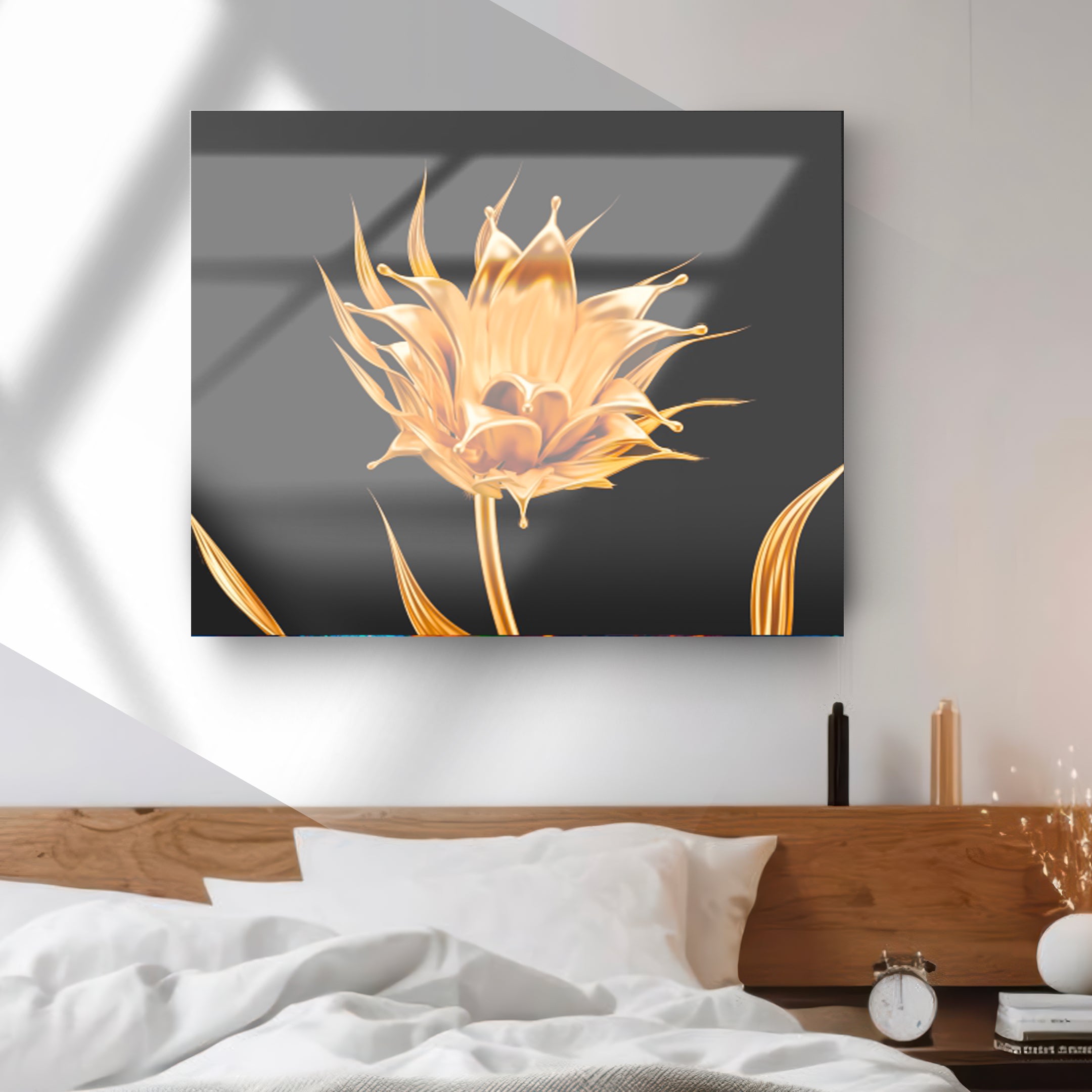 Quadro in vetro GOLD FLOWER