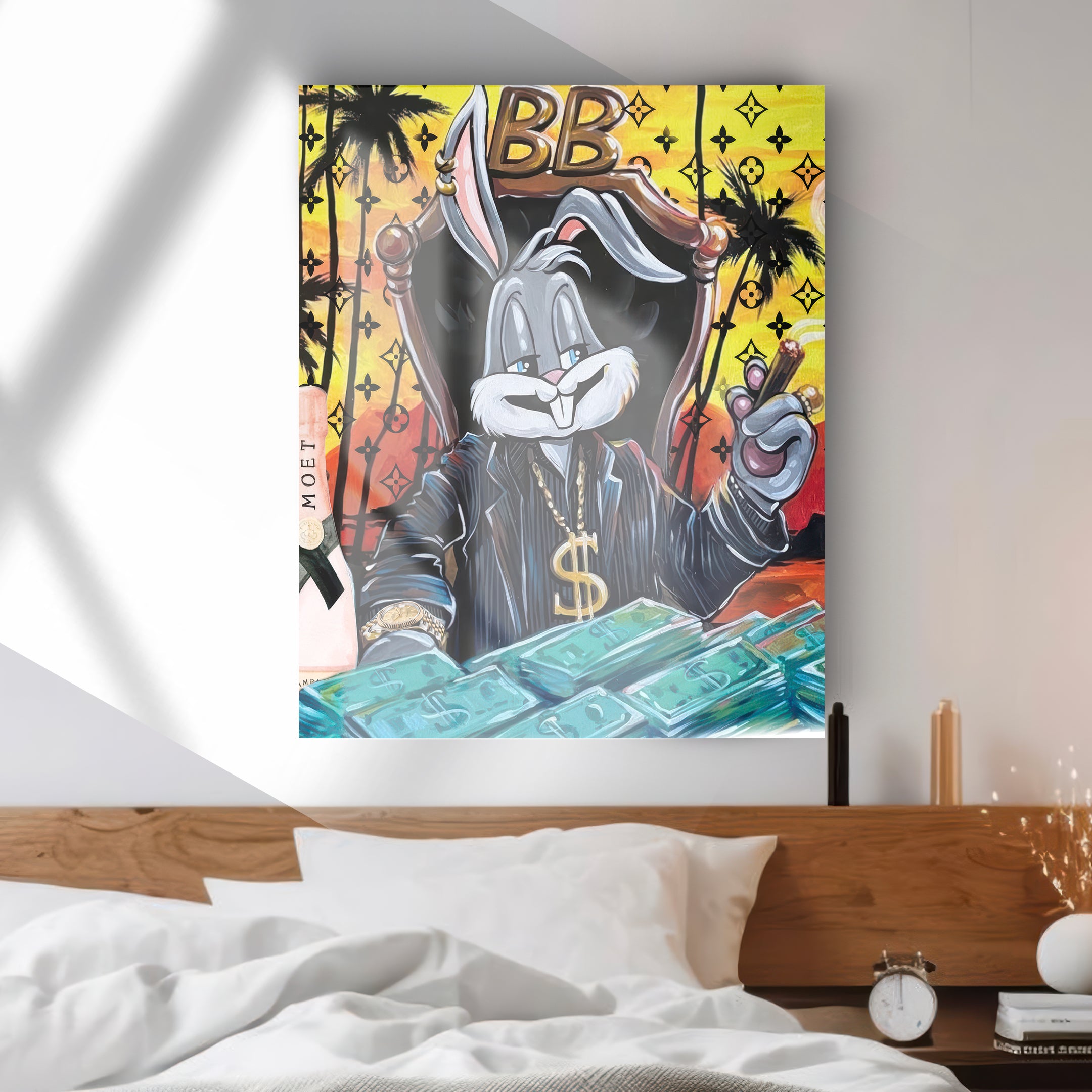 Quadro in vetro BUNNY SCARFACE