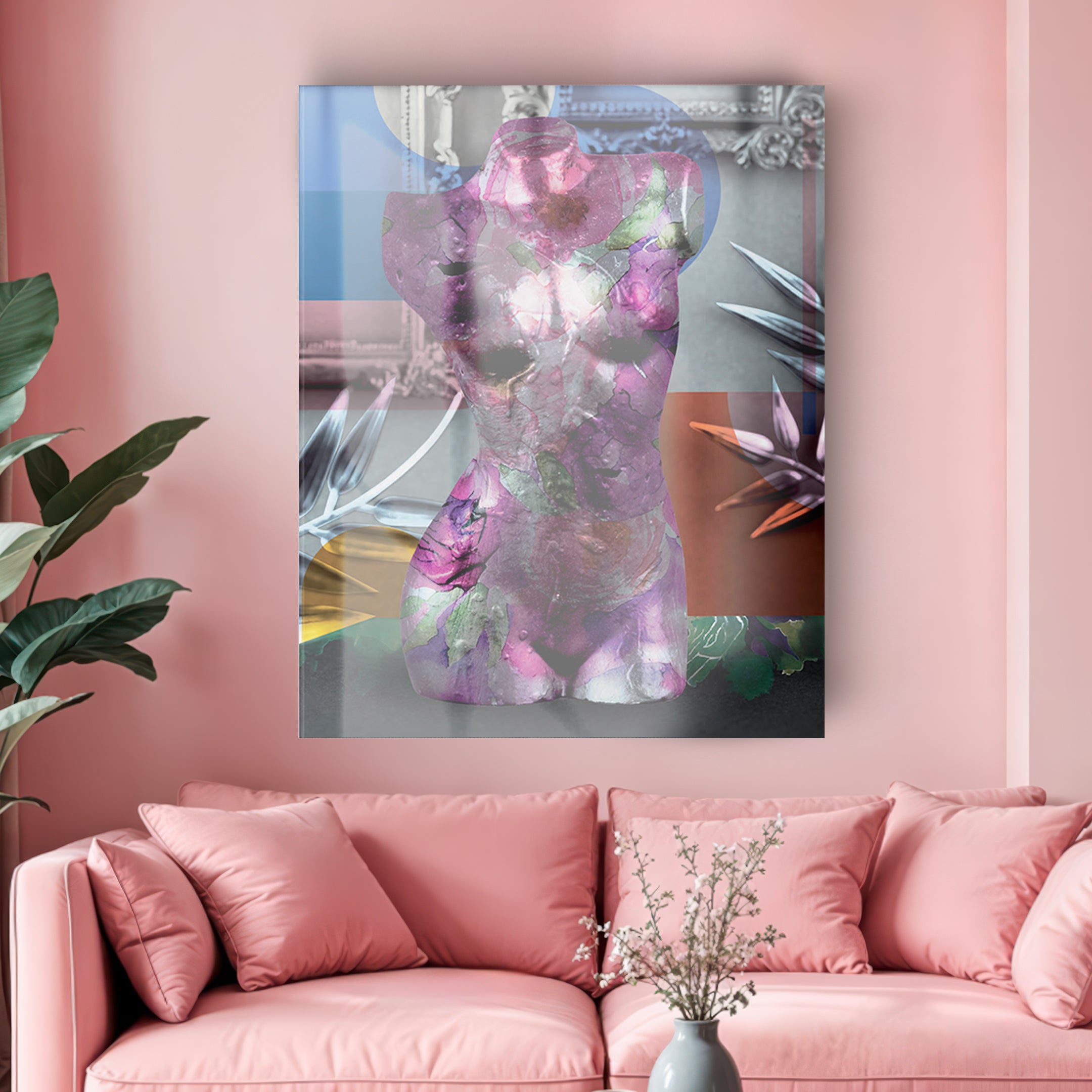 Quadro in vetro MEZZO BUSTO POP