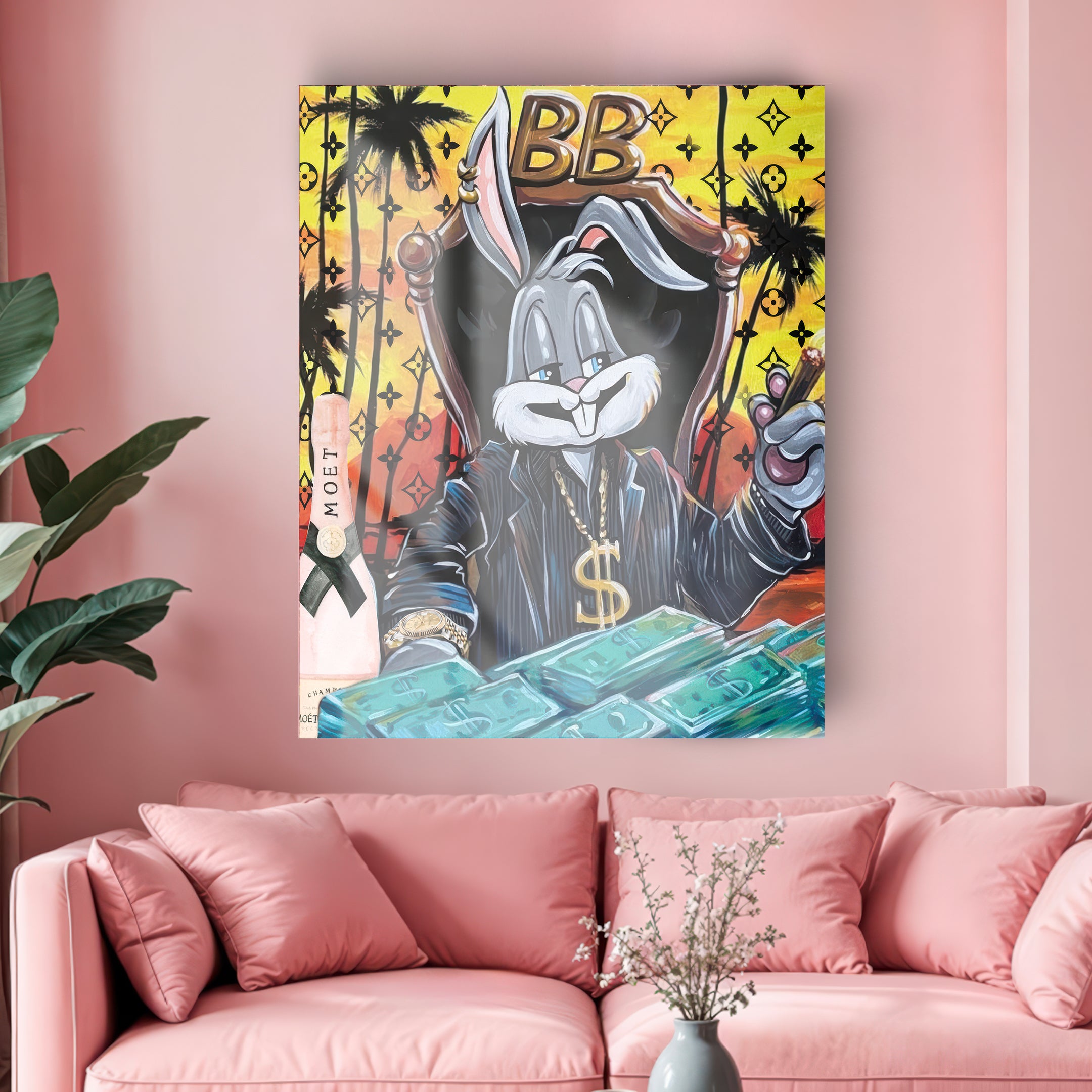 Quadro in vetro BUNNY SCARFACE
