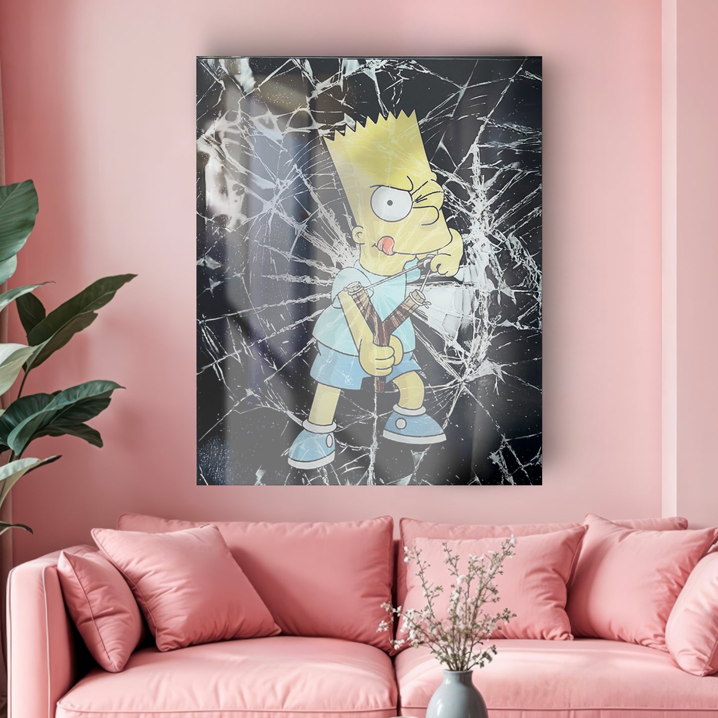 BART SIMPSON glass picture