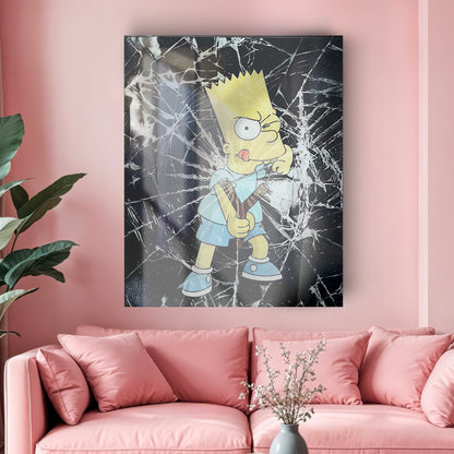 BART SIMPSON glass picture