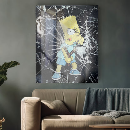 BART SIMPSON glass picture