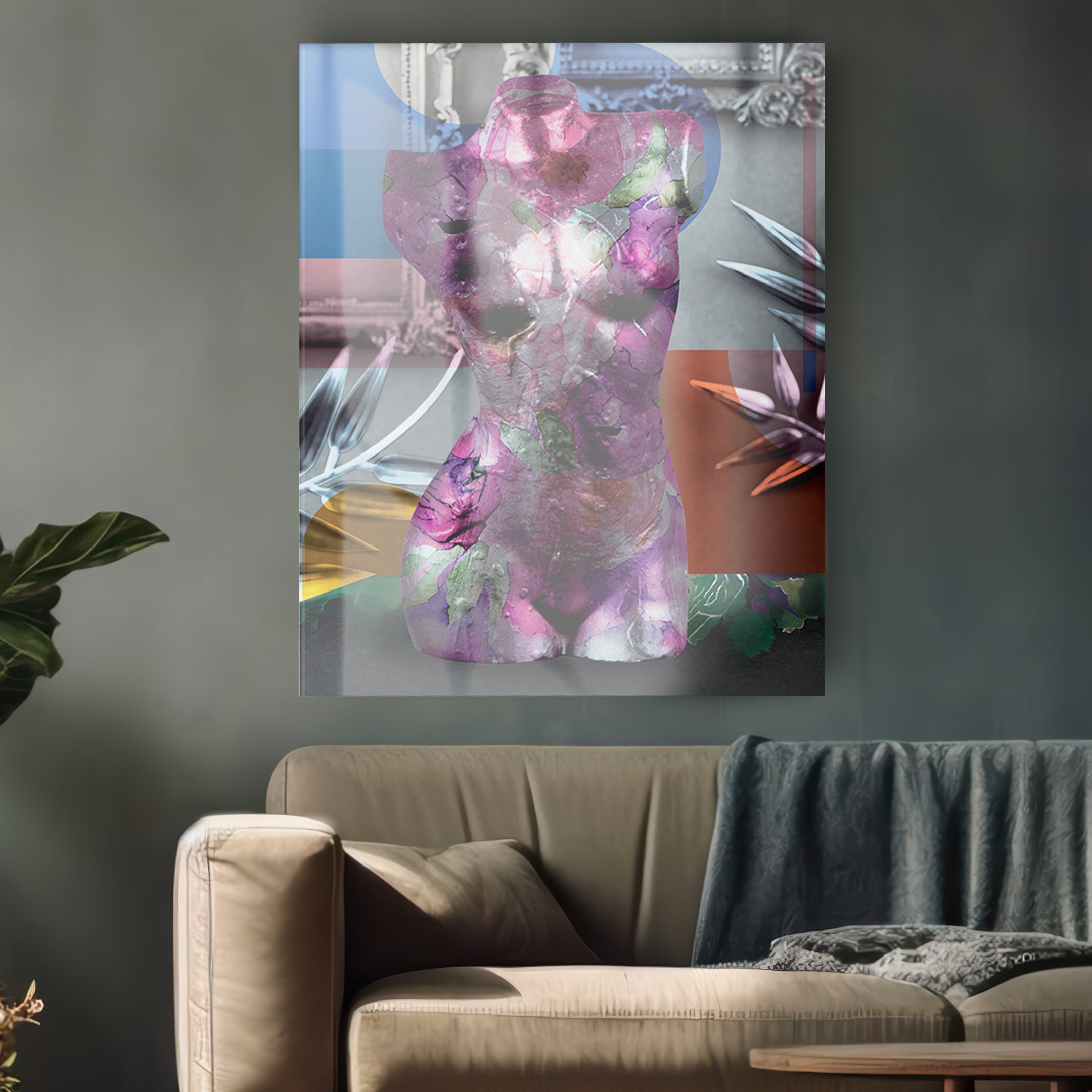 Quadro in vetro MEZZO BUSTO POP