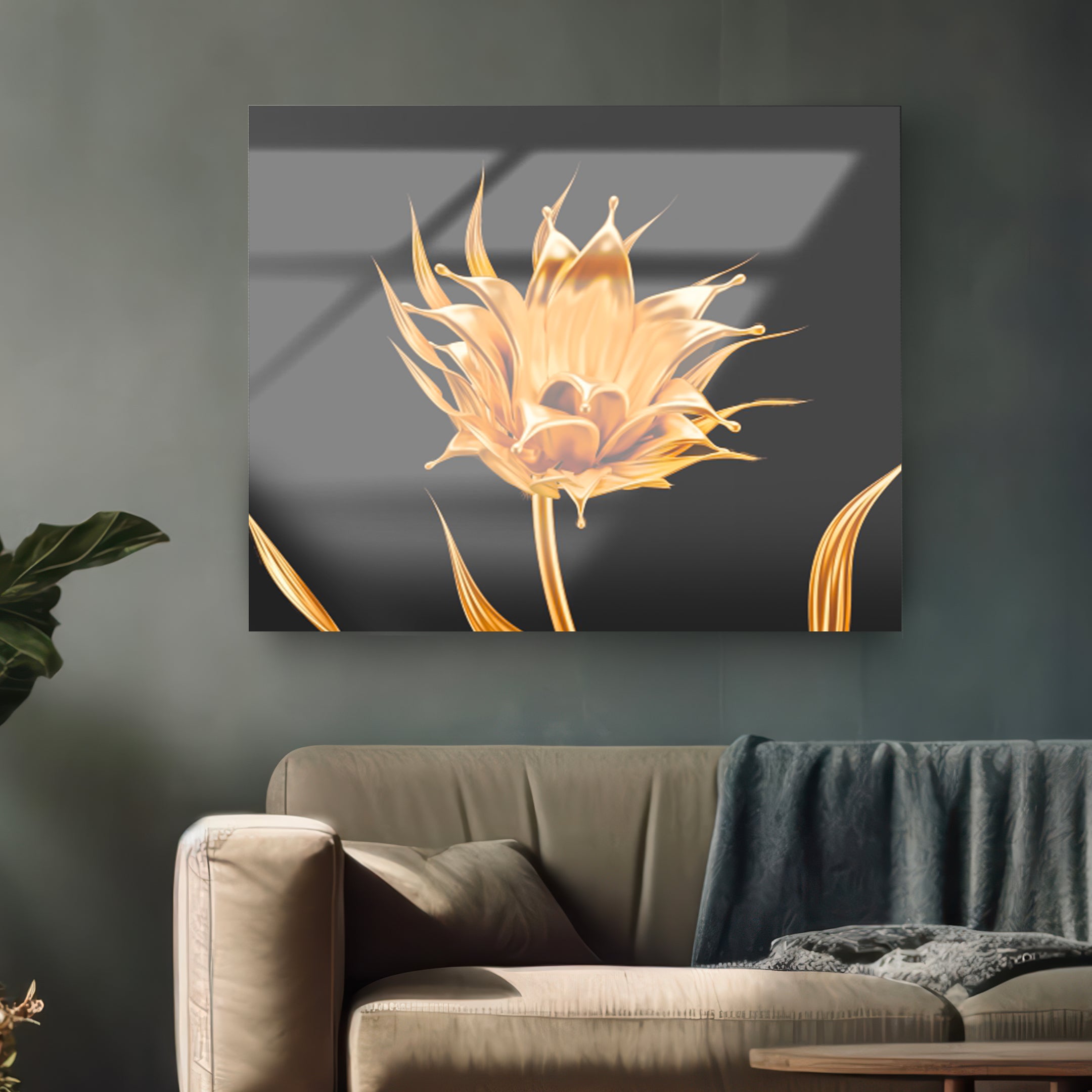 Quadro in vetro GOLD FLOWER