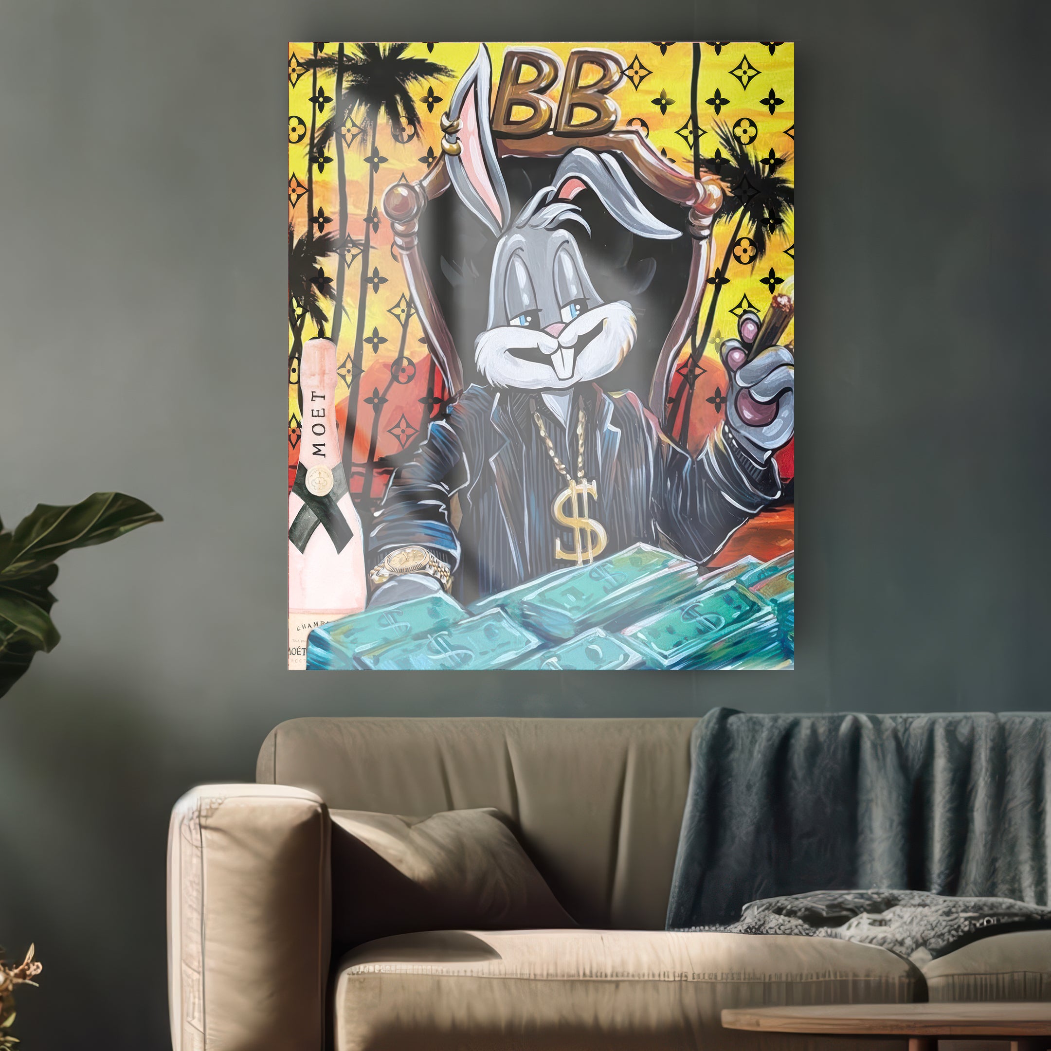 Quadro in vetro BUNNY SCARFACE