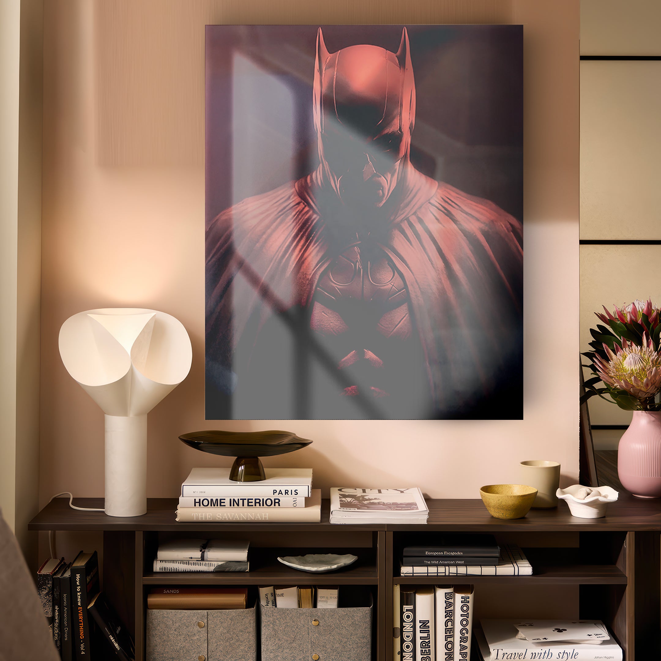 Quadro in vetro BATMAN ROSSO