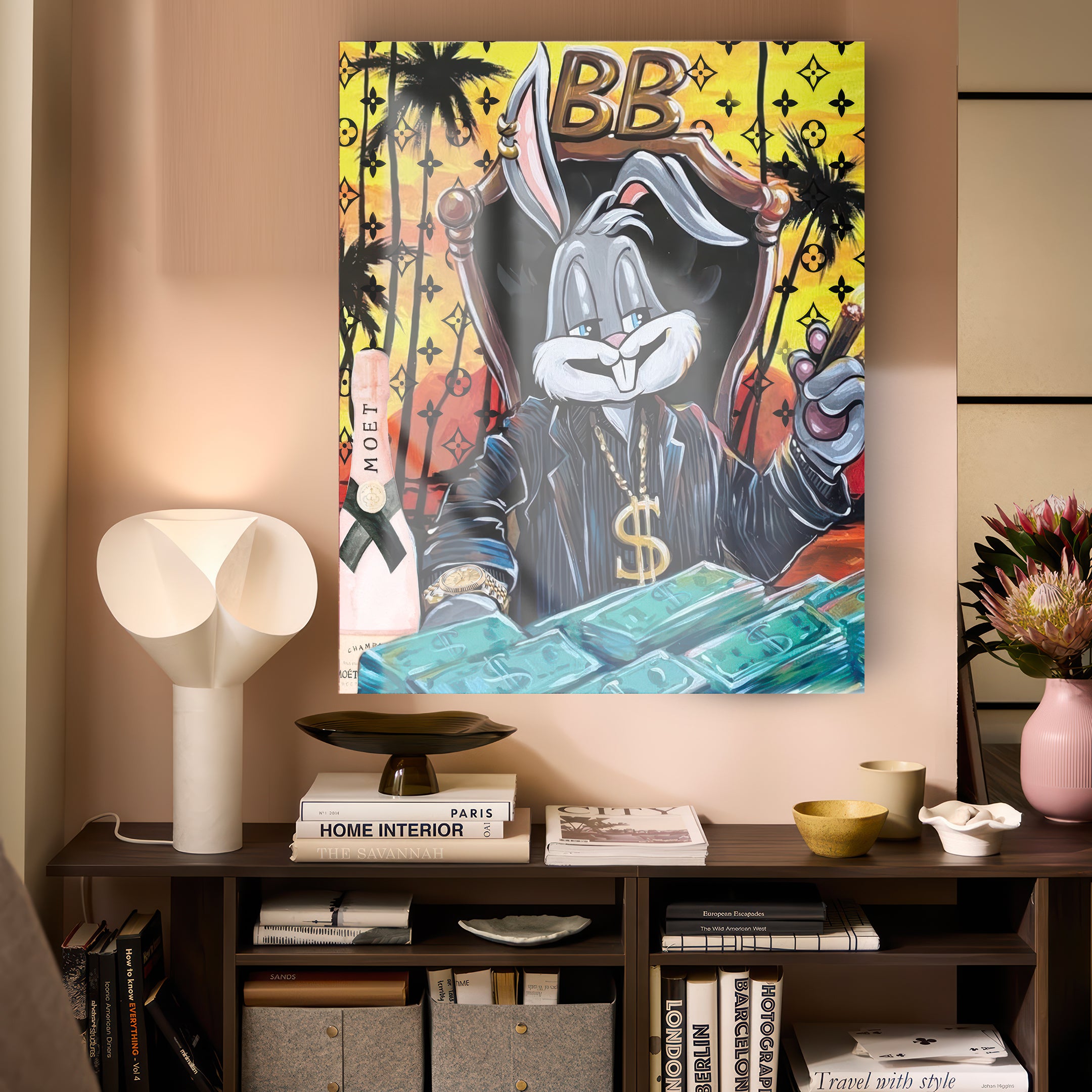 Quadro in vetro BUNNY SCARFACE