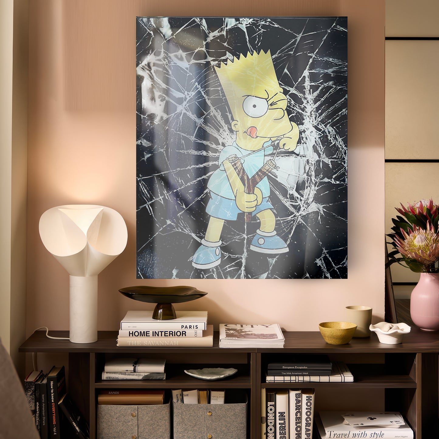 BART SIMPSON glass picture
