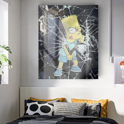 BART SIMPSON glass picture