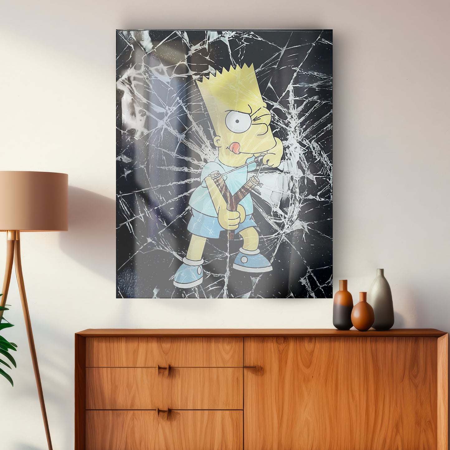 BART SIMPSON glass picture