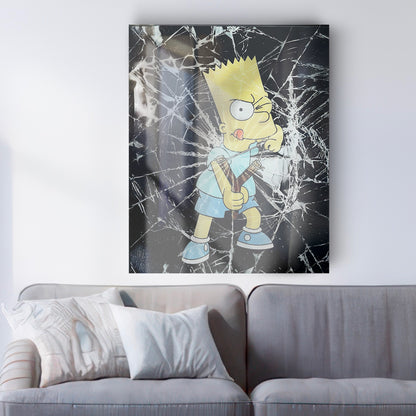 BART SIMPSON glass picture