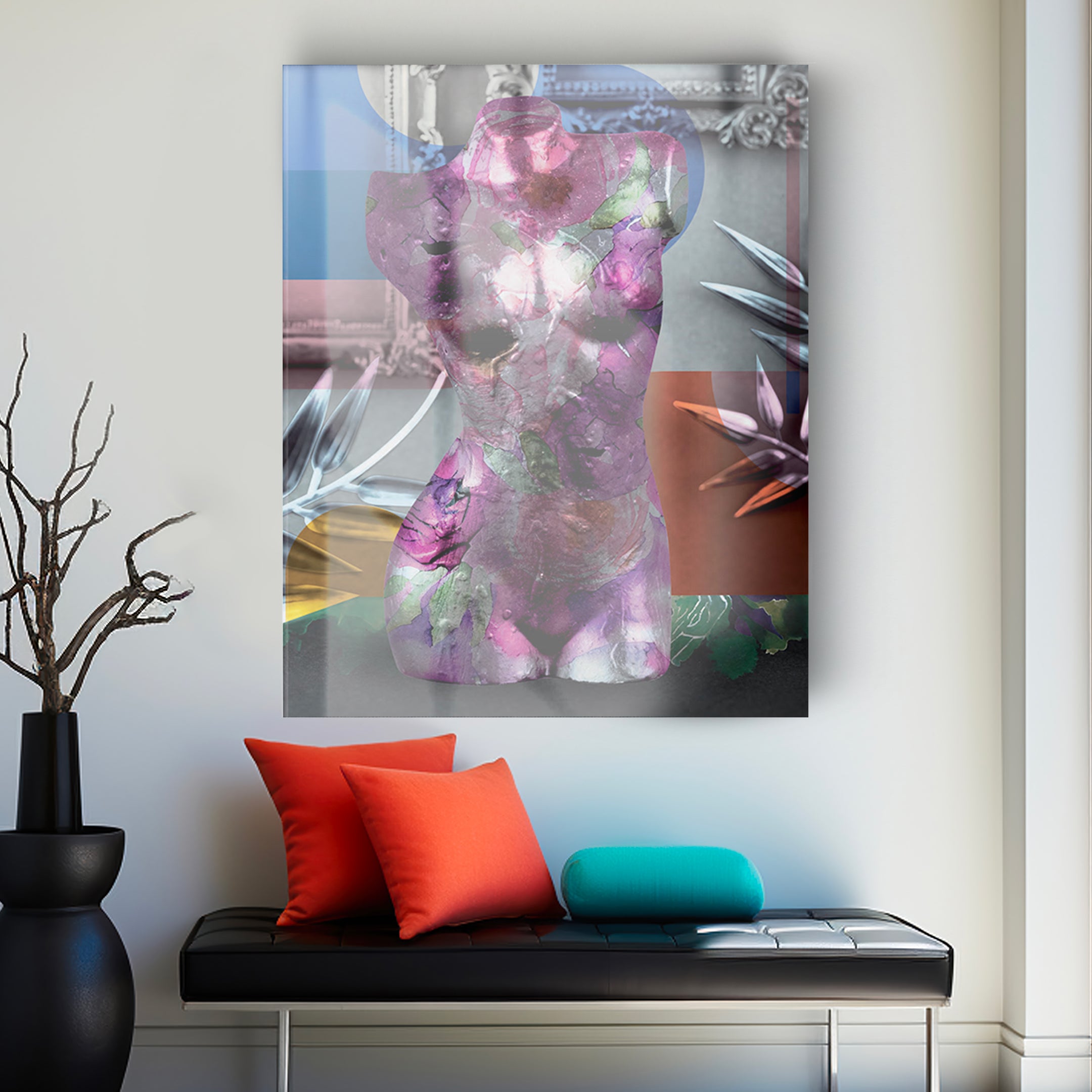 Tableau en verre FLEURS