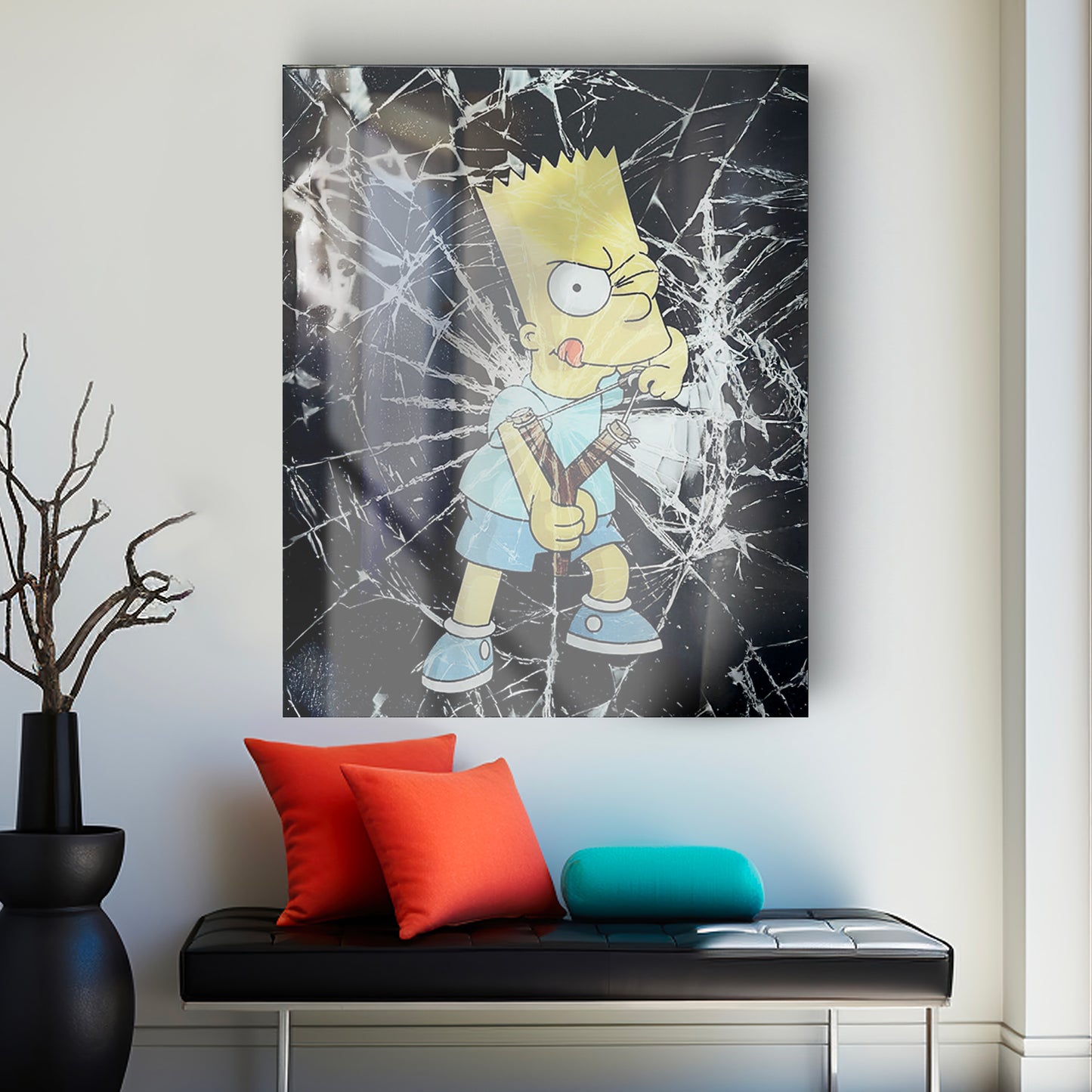 BART SIMPSON glass picture
