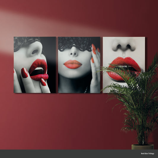 RED KISS TRILOGY glass picture