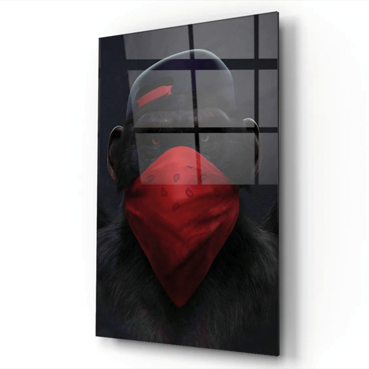 Glass painting MONKEY I DON'T SPEAK