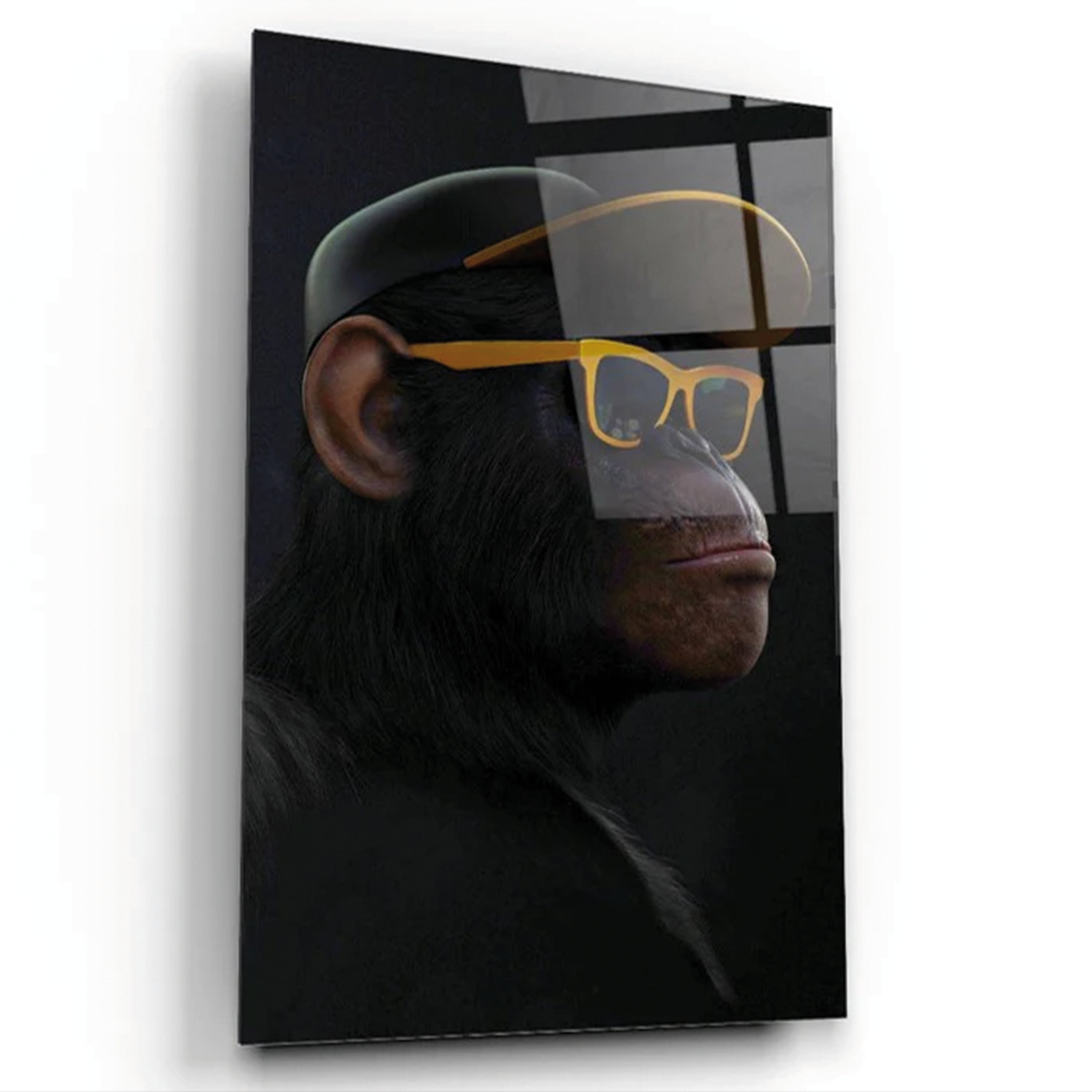 Peinture sur verre SINGE JE NE VOIS PAS