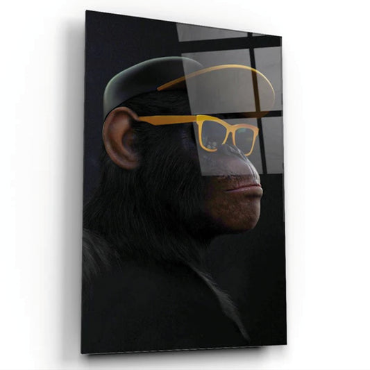 Glass painting MONKEY I CAN'T SEE
