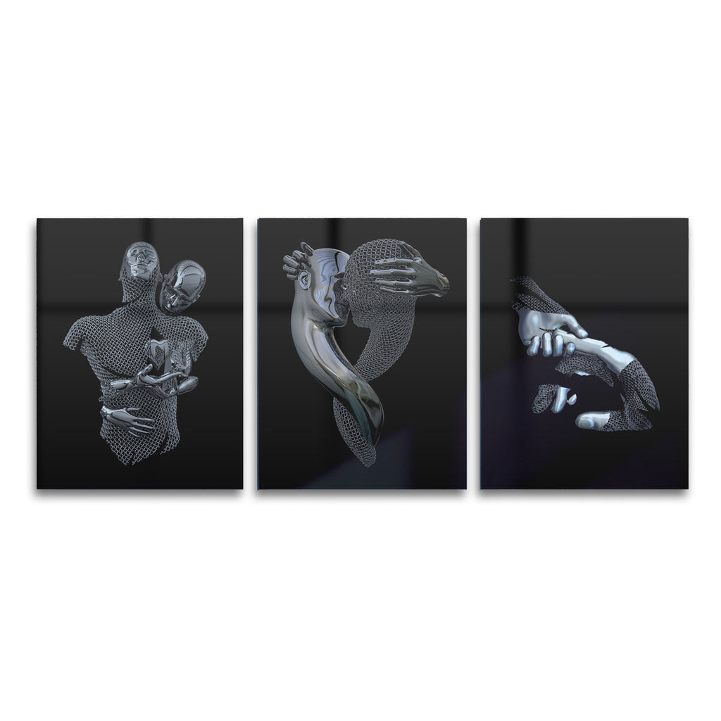 Tableau en verre TRILOGIE ARGENT