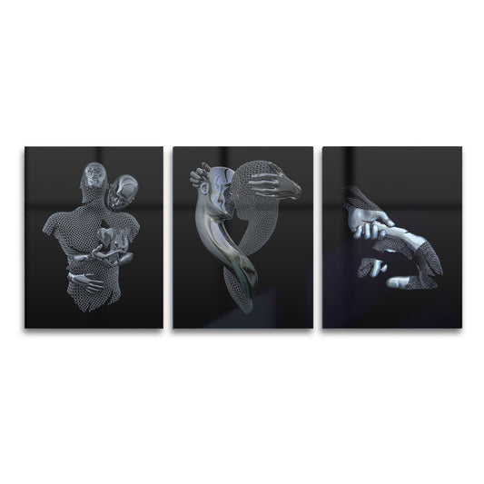 TRILOGY SILVER glass picture