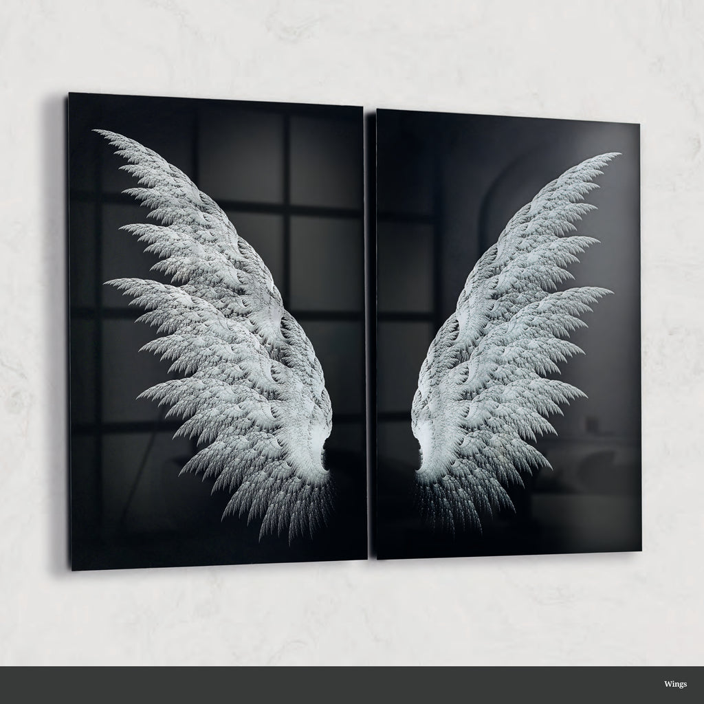 Coppia di quadro in vetro WINGS