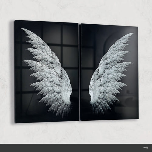 Coppia di quadro in vetro WINGS